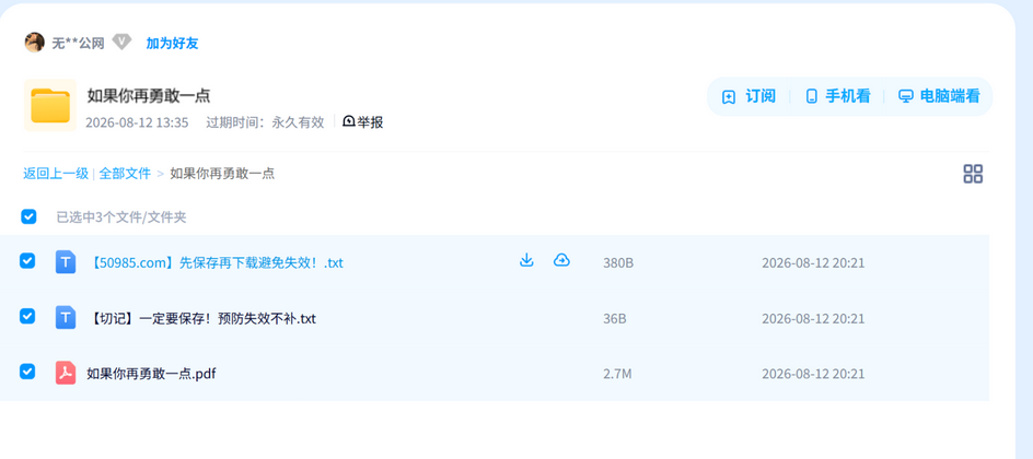 如果你再勇敢一点 网盘目录截图
