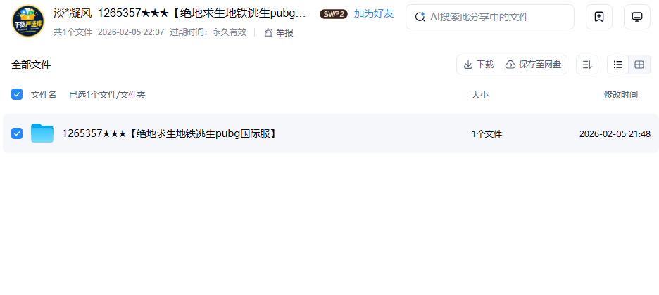 网盘目录截图